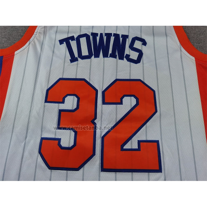 Camiseta New York Knicks Karl-Anthony Towns #32 Ciudad 2024-25 Blanco